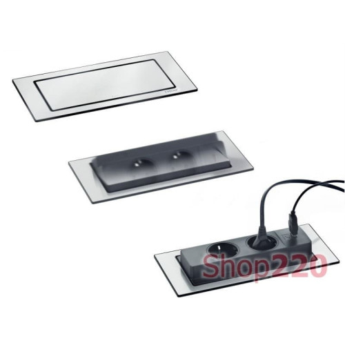 Вращающийся блок розеток 220В+USB EVOline BackFlip, под бетон