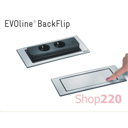 Вращающийся блок розеток 220В+USB EVOline BackFlip, под бетон