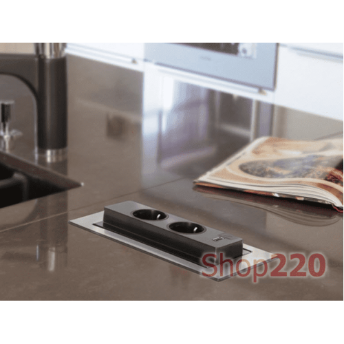 Вращающийся блок розеток 220В+USB EVOline BackFlip, под бетон
