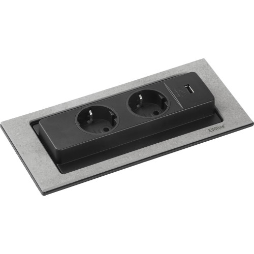 Вращающийся блок розеток 220В+USB EVOline BackFlip, под бетон
