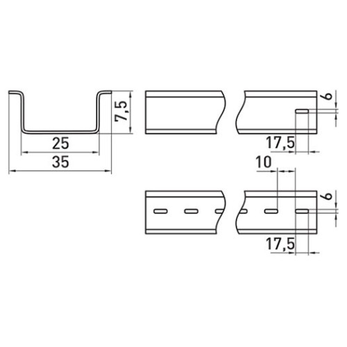 Din-рейка, 10 см, e.din.stand.rail.101 Enext s023009