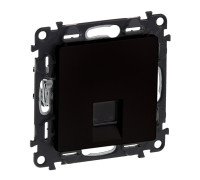 Розетка компьютерная RJ45 Кат.5е UTP, черный матовый, Valena LIFE