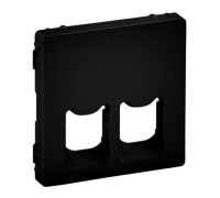 Лицевая панель двойной розетки RJ11/RJ45, черный матовый, Valena Life