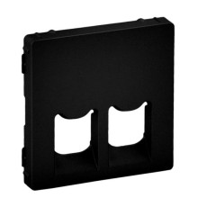 Лицевая панель двойной розетки RJ11/RJ45, черный матовый, Valena Life