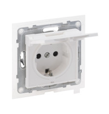 Розетка силовая влагозащищенная IP44 16А, 250 В по авт. клеммы, белый, Suno