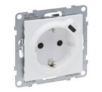 Розетка 220В 16A+USB Тип C 1,5A 250В, белый, Suno
