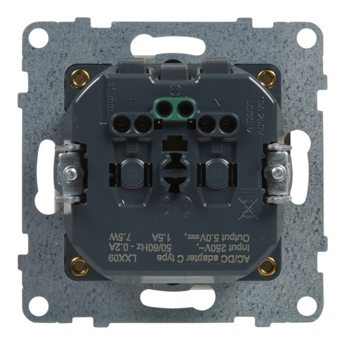 Розетка 220В 16A+USB Тип C 1,5A 250В, белый, Suno Legrand 721129