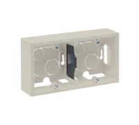 Коробка накладного монтажа 2 поста, слоновая кость, Suno