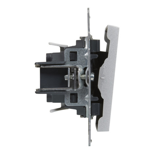 Выключатель кнопочный одноклавишный 6А автоматические клеммы, алюминий, Suno Legrand 721309