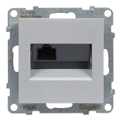 Розетка информационная RJ45 cat. 6 UTP, алюминий, Suno Legrand 721352