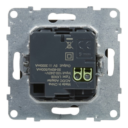 Розетка USB Тип С+C, 15 Вт 5В, черный, Suno Legrand 721431