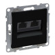 Розетка информационная двойная RJ45 cat. 6 UTP, черный, Suno Legrand 721453