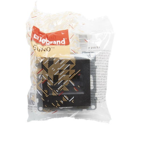 Розетка информационная двойная RJ45 cat. 6 UTP, черный, Suno Legrand 721453