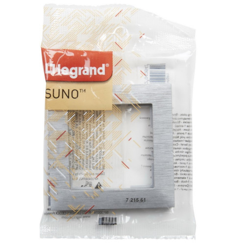 Рамка 1-постовая, фактурный алюминий, Suno Legrand 721561