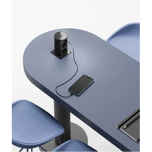 Выдвижной блок розеток 2х220В + USB тип A+C + беспроводная зарядка, черный, Versalift ASA 060.47F.00015