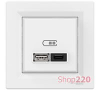 USB розетка тип А+С, 21 Вт, белый, EPH2700521 Schneider Electric Asfora