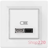 USB розетка тип А+С, 21 Вт, белый, EPH2700521 Schneider Electric Asfora
