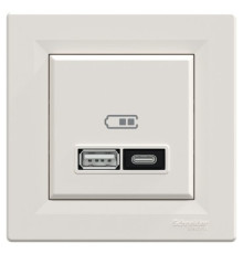 USB розетка тип А+С, кремовый, EPH2700323 Schneider Electric Asfora