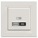 USB розетка тип А+С, 21 Вт, кремовий, EPH2700523 Schneider Electric Asfora