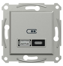 USB розетка тип А+С, 21 Вт, алюминий, EPH2700561 Schneider Electric Asfora