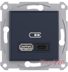 USB розетка тип А+С, 21 Вт, антрацит, EPH2700571 Schneider Electric Asfora