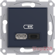 USB розетка тип А+С, 21 Вт, антрацит, EPH2700571 Schneider Electric Asfora