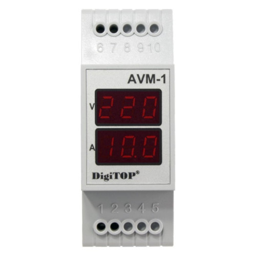 Ампер-вольтметр на din-рейку, AVM-1 Digitop