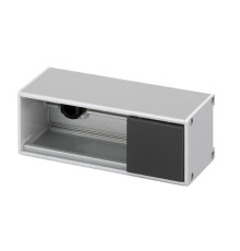 Розеточный блок на 2 (3) розетки К45, пустой, алюминий, Ofiblock COMPACT Simon KFC232/14