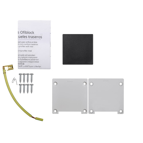 Розеточный блок на 2 (3) розетки К45, пустой, алюминий, Ofiblock COMPACT Simon KFC232/14