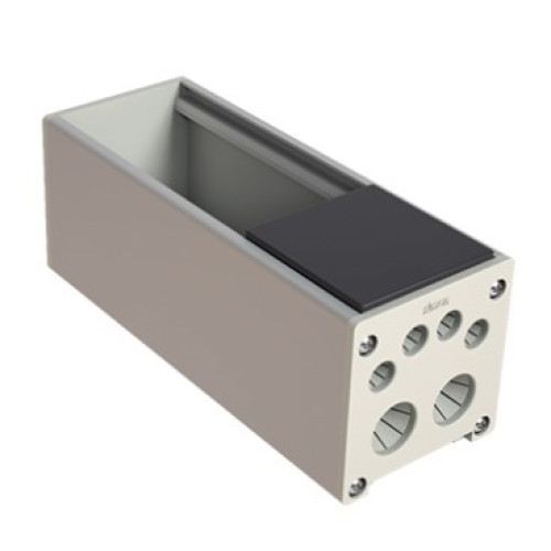 Розеточный блок на 2 (3) розетки К45, пустой, алюминий, Ofiblock COMPACT Simon KFC202/14