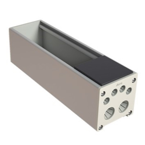 Розеточный блок на 3 (4) розетки К45, пустой, алюминий, Ofiblock COMPACT Simon KFC203/14