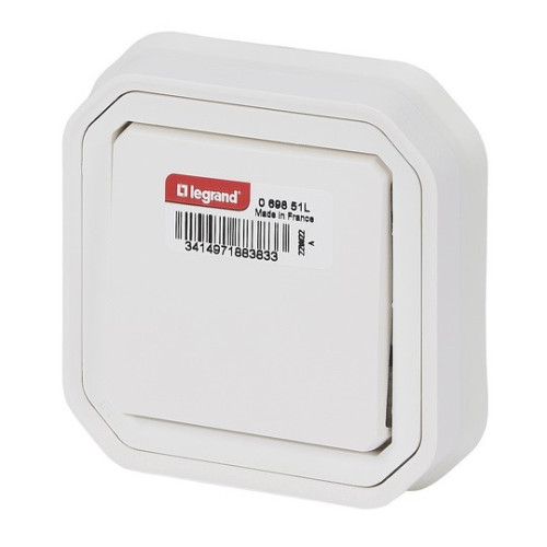 Переключатель с рамкой, встраиваемый, белый, Plexo Legrand 069851L
