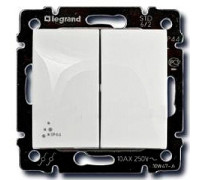 Механизм переключателя 2-клавишного IP44, белый, 770098 Legrand Valena