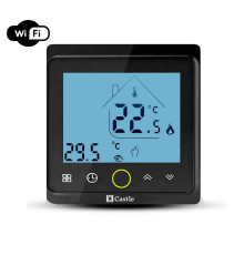Терморегулятор программный для теплого пола управления через Wi-Fi Castle AC603H (Черный)