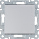Выключатель одноклавишный, серебристый, Lumina WL0012 Hager