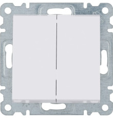 Выключатель двухклавишный, белый, Lumina-2 WL0040 Hager