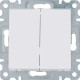 Выключатель двухклавишный, белый, Lumina-2 WL0040 Hager