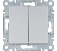 Выключатель двухклавишный, серебристый, Lumina WL0042 Hager
