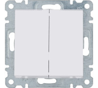 Выключатель проходной двухклавишный, белый, Lumina-2 WL0050 Hager
