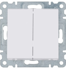 Выключатель проходной двухклавишный, белый, Lumina-2 WL0050 Hager