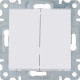 Выключатель проходной двухклавишный, белый, Lumina-2 WL0050 Hager