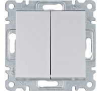 Выключатель проходной двухклавишный, серебристый, Lumina WL0052 Hager