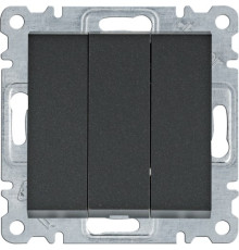 Выключатель трехклавишный, черный, Lumina WL0073 Hager