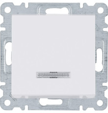Выключатель одноклавишный с подсветкой, белый, Lumina-2 WL0210 Hager