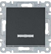 Выключатель с подсветкой одноклавишный, черный, Lumina WL0213 Hager