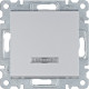 Выключатель проходной с подсветкой, серебристый, Lumina WL0222 Hager