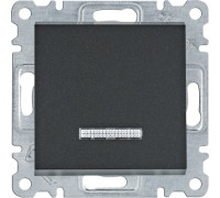 Выключатель с подсветкой проходной, черный, Lumina WL0223 Hager