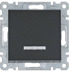 Выключатель с подсветкой проходной, черный, Lumina WL0223 Hager