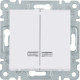 Выключатель двухклавишный с подсветкой, белый, Lumina-2 WL0240 Hager