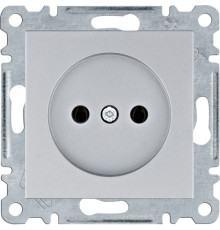 Розетка без заземления, серебристый, Lumina WL1012 Hager